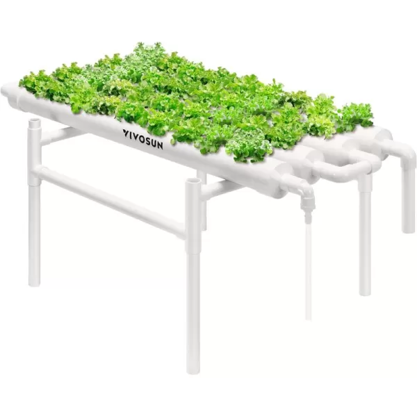 VIVOSUN Hydroponics Growing System 108 Plant Sites, 3 Layers 12 Food-Grade PVC-U Pipes Gardening System Grow Kit with Water Pump Timer, Nest Basket and Sponge for Leafy Vegetables