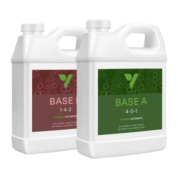 VIVOSUN Nutrients Base A &amp; B Bundle, All Purpose Liquid Fertilizer, Hydroponic Plant Food Supports Vegetative and Flowering Stages for Outdoor &amp; Indoor Plants, Set of 8oz