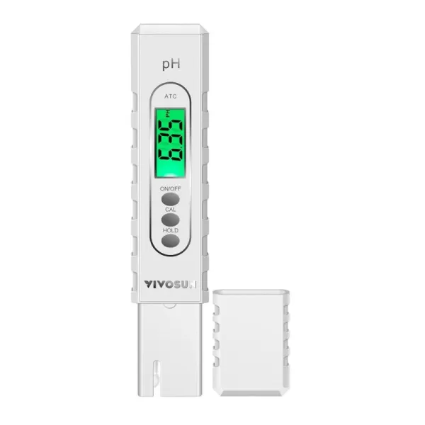 VIVOSUN PH Meter Digital PH Tester Pen 0.01 High Accuracy Water Quality Tester with 0-14 PH Measurement Range for Hydroponics, Household Drinking, Pool and Aquarium, with ATC, Orange