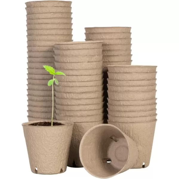 VIVOSUN Peat Pots, 30 Packs 3.15-Inch Seed Starting Pots with Drainage Holes, Round Nursery Pot, 20 Plant Labels for Flowers, Plants, Vegetables, 30Pcs