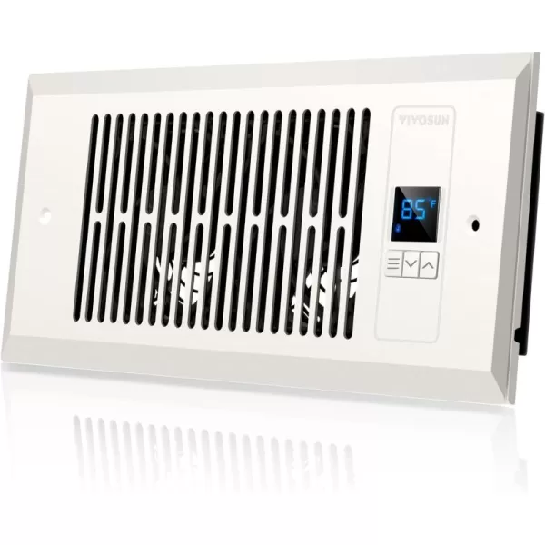 VIVOSUN Quiet Register Booster Fan 4”×10”, Smart Register Vent with Intelligent Thermostat Control, Cooling Heating AC Vent Booster Fan, Matte White