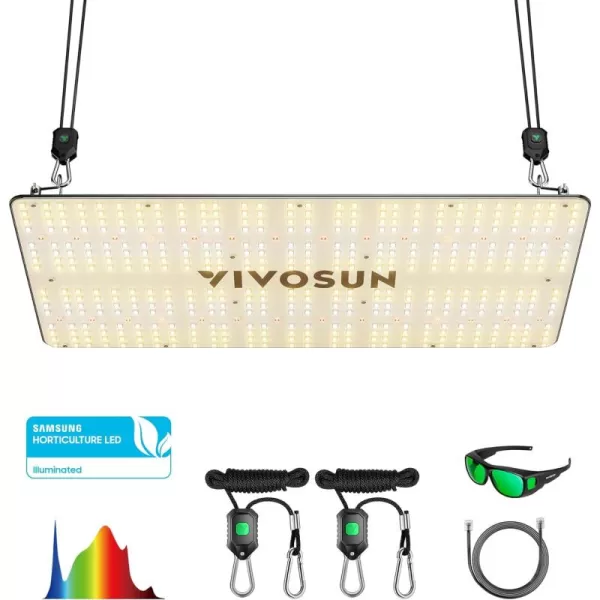 VIVOSUN VS1500 LED Grow Light with Samsung LM301 Diodes &amp; Daisy Chain Driver Dimmable Lights Sunlike Full Spectrum for Indoor Plants Seedling Veg and Bloom Plant Grow Lamps for 3x3 Grow Tent