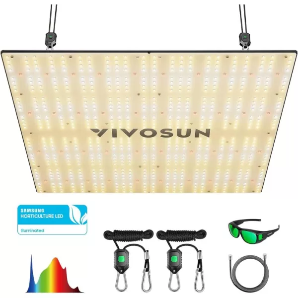 VIVOSUN VS4000 LED Grow Light with Samsung LM301 Diodes &amp; Brand Driver Dimmable Full Spectrum Sunlike Lights with Glasses for Seedling Veg &amp; Bloom Plant Lamp for 4x4/5x5 Tent