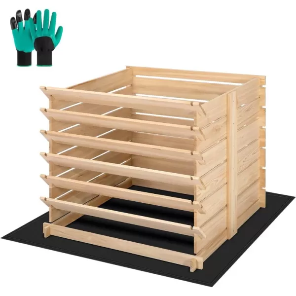 VIVOSUN Wooden Compost Bin, Removable Front Door, Easy to Setup for Backyard, Lawn 