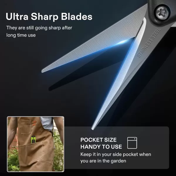 VIVOSUN Curved Gardening Scissors 6.5 Inch Hand Pruner Shear with Titanium Coated Blades 1-Pack
