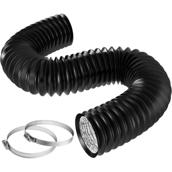 VIVOSUN 4-Inch 25-Ft. Non-Insulated Flexible Aluminum Air Ducting Dryer Vent Hose for HVAC Ventilation w/Two 4-Inch Stainless Steel Clamps