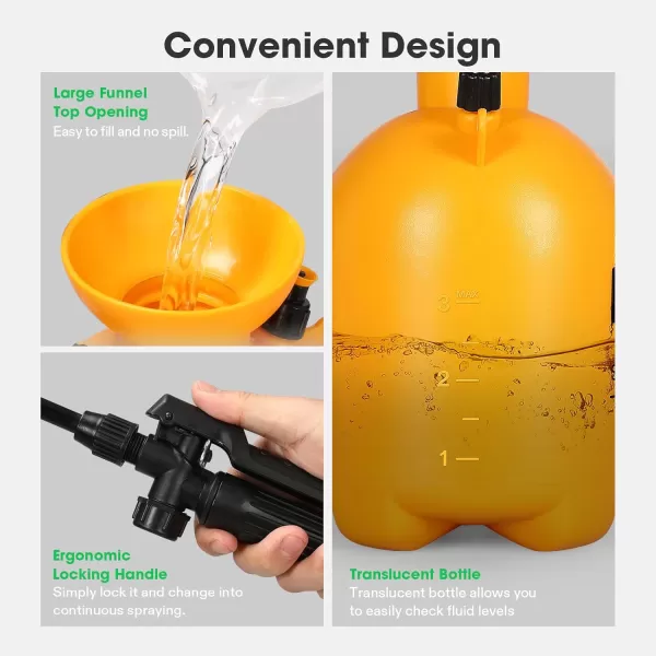 VIVOSUN 2.1Gal/8L Pump Pressure Sprayer, Pressurized Water Spray Bottle with Adjustable Shoulder Strap, Adjustable Nozzle, Safety Valve &amp; Additional Seals, Ideal for Watering, Fertilizing, Cleaning