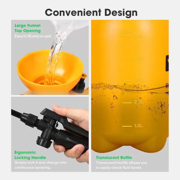VIVOSUN 2.1Gal/8L Pump Pressure Sprayer, Pressurized Water Spray Bottle with Adjustable Shoulder Strap, Adjustable Nozzle, Safety Valve &amp; Additional Seals, Ideal for Watering, Fertilizing, Cleaning