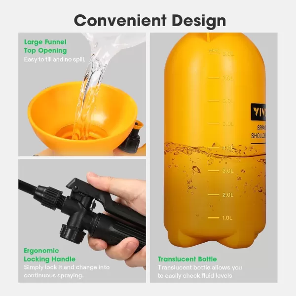 VIVOSUN 2.1Gal/8L Pump Pressure Sprayer, Pressurized Water Spray Bottle with Adjustable Shoulder Strap, Adjustable Nozzle, Safety Valve &amp; Additional Seals, Ideal for Watering, Fertilizing, Cleaning