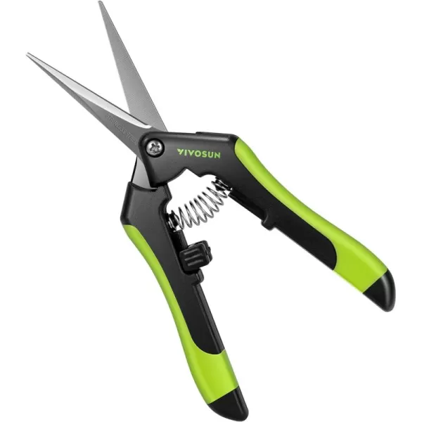 VIVOSUN 2-Pack 6.5 Inch Gardening Scissors Hand Pruner Pruning Shear with Straight Stainless Steel Blades Orange