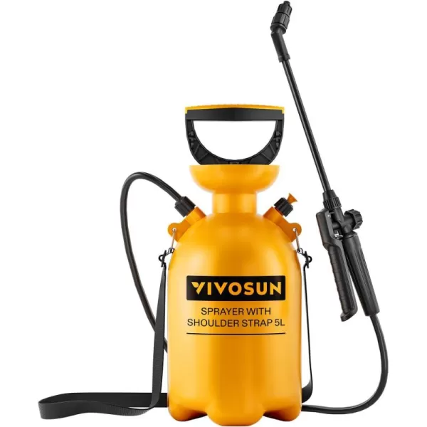 VIVOSUN 2.1Gal/8L Pump Pressure Sprayer, Pressurized Water Spray Bottle with Adjustable Shoulder Strap, Adjustable Nozzle, Safety Valve &amp; Additional Seals, Ideal for Watering, Fertilizing, Cleaning
