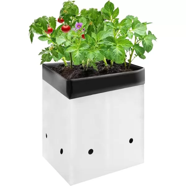 VIVOSUN 50-Pack 5 Gallon Grow Bags for Plants, Black-and-White Thick Plastic Bags for Potting Seedlings, and Rooting