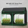 imageVIVOSUN 4x8 Grow Tent 96quotx48quotx72quot Roof Cube Tent VS2000 LED Grow Light with Samsung LM301H Diodes 8 Inch 720 CFM Inline Fan 5Pack 5 Gallon Grow Bags HeavyDuty Polyester Plant Trellis Netting
