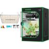 imageVIVOSUN 24quotx24quotx36quot Mylar Hydroponic Grow Tent with VS1000E LED Grow Light 2x2 Grow Tent with Observation Window and Floor Tray 2 x 2 FT LED Plant Light with Samsung Diodes