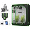 imageVIVOSUN 4 x 2 Complete Grow Tent Kit  4 Inch 203 CFM Air Filtration Kit 4 x 2 Grow Tent 5Pack 5 Gallon Grow Bags 5 x 15 Trellis Netting and Hygrometer