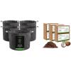 imageVIVOSUN 5Pack 7 Gallon Grow Bags and Coco Coir Brick 14lbs 100 Natural Organic Compressed Coconut Coir Fiber with Low EC PH Balance ampamp High Nutrition Coconut Fiber Substrate Coconut Soil for Pla