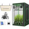 imageVIVOSUN Grow Tent Complete Kit 48quotx48quotx80quot Growing Tent with VS1000 Led Grow Light 6 Inch 440 CFM Inline Fan Carbon Filter and 8ft Ducting Combo