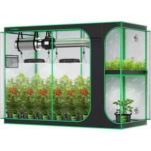 imageVIVOSUN 108X48X80 2 in 1 Grow Tent 400W LED Grow Light and 8 Inch Ventilation Kit with Fan Carbon Filter and Ducting