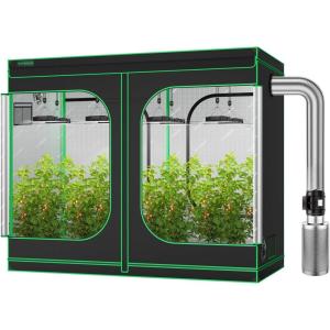 imageVIVOSUN 96X48X80 Mylar Hydroponic Grow Tent Ventilation Kit 8 Inch 720 CFM Inline Fan Combo and VS4000 LED 400W Grow Light