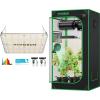 imageVIVOSUN 24quot x 24quot x 48quot Hydroponic Mylar Grow Tent with VS1000E LED Grow Light 2 x 2 Grow Tent with Observation Window and Floor Tray 2 x 2 FT LED Plant Light with Samsung Diodes