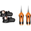 imageVIVOSUN 2Pack 30X 60X Illuminated Jewelers Loupe Foldable Magnifier and 2Pack Gardening Hand Pruner