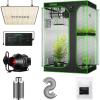 imageVIVOSUN 2in1 48x36x72 Mylar Reflective Grow Tent with VS1000 LED Grow Light Trellis Netting Inline Fan and Durable Waterproof Seedling Heat Mat