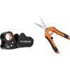 imageVIVOSUN 30X 60X Illuminated Jewelers Loupe Foldable Magnifier and 65 Inch Gardening Scissors Hand Pruner Pruning Shear with Straight Stainless Steel Blades Orange 1Pack