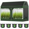 imageVIVOSUN 4x8 Grow Tent 96quotx48quotx72quot Roof Cube Tent with Observation Window and Floor Tray and 5Pack 5 Gallon Grow Bags