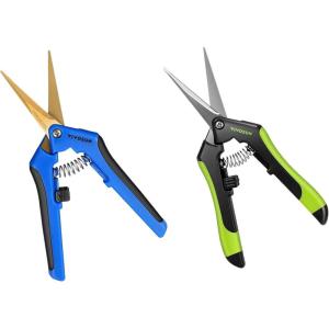 imageVIVOSUN Curved Gardening Scissors 65 Inch Hand Pruner Shear and Gardening Scissors 65 Inch Hand Pruner Pruning Shear with Straight Stainless Steel Blades Black and Green