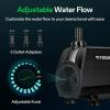 imageVIVOSUN 800GPH Submersible Pump3000LH 24W and 1050GPH 100W Submersible Water Pump Quiet Fountain Pump with 131ft High Lift 66ft Power Cord 3 Nozzles