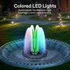 imageVIVOSUN 800GPH Submersible Pump3000LH 24W and Solar Fountain 4W Solar Water Fountain with Upgraded Glass Panel Builtin Battery 7 Nozzles Colored LED Lights