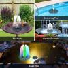 imageVIVOSUN 800GPH Submersible Pump3000LH 24W and Solar Fountain 4W Solar Water Fountain with Upgraded Glass Panel Builtin Battery 7 Nozzles Colored LED Lights