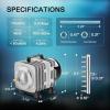 imageVIVOSUN Commercial Air Pump 1110 GPH 8 Outlet 40W 70Lmin for Aquarium and Hydroponic Systems and Air Stones Disc 5 x 5 Inch with Shell for Aquarium