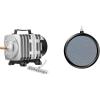 imageVIVOSUN Commercial Air Pump 1110 GPH 8 Outlet 40W 70Lmin for Aquarium and Hydroponic Systems and Air Stones Disc 5 x 5 Inch with Shell for Aquarium