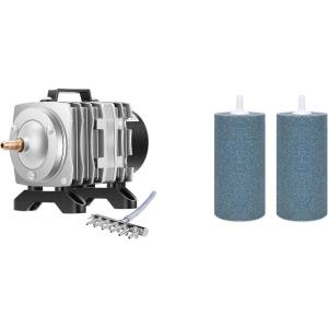 imageVIVOSUN 317GPH Air Pump 15W 6 Outlet 20 LMin for Aquarium and Hydroponic Systems and Air Stone 2PCS 4 x 2 Inch Large Air Stone for Aquarium