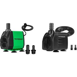 imageVIVOSUN 800GPH Submersible Pump3000LH 24W and 660GPH Submersible Water Pump 2500LH 35W aquarium pump Ultra Quiet Fountain Pump with 82ft25m High Lift for Fish Tank
