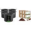 imageVIVOSUN 5Pack 10 Gallon Grow Bags and Coco Coir Brick 14lbs 100 Natural Organic Compressed Coconut Coir Fiber with Low EC PH Balance ampamp High Nutrition