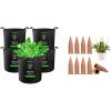 imageVIVOSUN 5Pack 3 Gallon Plant Grow Bags and 10Pcs SelfWatering Spikes Hexagonal Terracotta Watering Stakes AutoWater Device Planter Insert for Indoor ampamp Outdoor Potted Plants