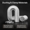 imageVIVOSUN 2Pcs Grow Tent Vent Cover and 6 Inch 8 Feet NonInsulated Flex Air Aluminum Ducting for Ventilation w 2pcs 6 Inch Stainless Steel Clamps