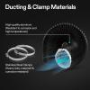 imageVIVOSUN 2Pcs Grow Tent Vent Cover and Dryer Vent Hose 6 inch Aluminum Foil Ducting 8FT Long HeavyDuty Dryer Hose Vent Kit for HVAC Ventilation Exhaust Duct Fan Systems Black Flexible Air Duct