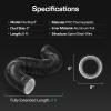 imageVIVOSUN 2Pcs Grow Tent Vent Cover and Dryer Vent Hose 6 inch Aluminum Foil Ducting 8FT Long HeavyDuty Dryer Hose Vent Kit for HVAC Ventilation Exhaust Duct Fan Systems Black Flexible Air Duct
