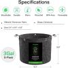 imageVIVOSUN 5Pack 3 Gallon Grow Bags and Coco Coir Brick 14lbs 100 Natural Organic Compressed Coconut Coir Fiber with Low EC PH Balance ampamp High Nutrition