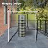 imageVIVOSUN 8Layer Mesh Drying Rack Hanging Design with Green Zippers and 5Pack 3 Gallon Plant Grow Bags Heavy Duty Thickened Nonwoven Fabric Pots with Handles