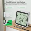 imageVIVOSUN Indoor Outdoor Thermometer Wireless Digital Hygrometer Temperature and Humidity Monitor with Touchscreen LCD Backlight and AeroLab THB1 Bluetooth Hygrometer Thermometer
