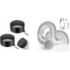 imageVIVOSUN 2Pcs Grow Tent Vent Cover and 6 Inch 8 Feet NonInsulated Flex Air Aluminum Ducting for Ventilation w 2pcs 6 Inch Stainless Steel Clamps