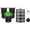 imageVIVOSUN 4Layer Mesh Drying Rack Hanging Design with Green Zippers and 5Pack 3 Gallon Plant Grow Bags Heavy Duty Thickened Nonwoven Fabric Pots with Handles