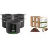 imageVIVOSUN 5Pack 5 Gallon Grow Bags and Coco Coir Brick 14lbs 100 Natural Organic Compressed Coconut Coir Fiber with Low EC PH Balance ampamp High Nutrition Coconut Fiber Substrate