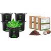 imageVIVOSUN 5Pack 5 Gallon Grow Bags and Coco Coir Brick Combo 14lbs 100 Natural Organic Compressed Coconut Coir Fiber with Low EC PH Balance ampamp High Nutrition Coconut Fiber Substrate