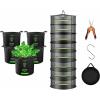 imageVIVOSUN 8Layer Mesh Drying Rack Hanging Design with Green Zippers and 5Pack 3 Gallon Plant Grow Bags Heavy Duty Thickened Nonwoven Fabric Pots with Handles