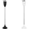 imageVIVOSUN Floor Standing Ashtray Black and White Outdoor Ashtray with Stainless Steel Lid Adjustable Height from 215quot to 35quot for Home Patio